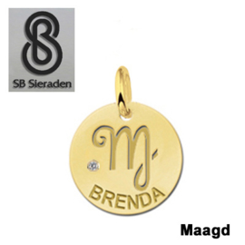 BEDEL-Sterrenbeeld- 14 krt goud met luxe Zirconia