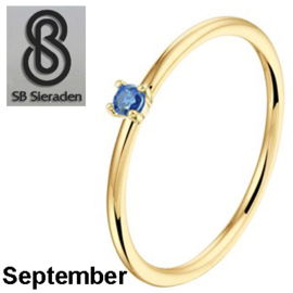 14 krt gouden Geboorte steen ring. HANDGEMAAKT