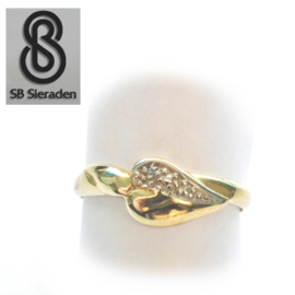 14krt geel gouden ring met Diamant