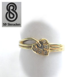 14krt echt gouden ring FANTASIE model met zirconia's