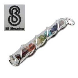 Buis hanger met  edelsteentjes - 7 chakra's