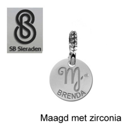 SCHUIFBEDEL-Sterrenbeeld met zirconia - ECHT Zilver 925