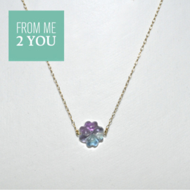 Ketting met 2 kleurig Fluoriet - From Me To You - Goldfilled-14k