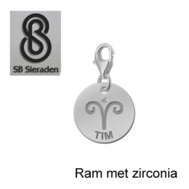 Karabijn BEDEL met zirconia -Sterrenbeeld- ECHT Zilver 925