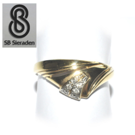 14krt  geel gouden ring met DIAMANT