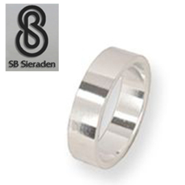 Gladde zilveren ring 6mm