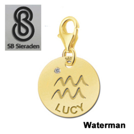 Karabijnslot - BEDEL-Sterrenbeeld- 14 krt goud met luxe Zirconia