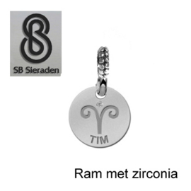 SCHUIFBEDEL-Sterrenbeeld met zirconia - ECHT Zilver 925