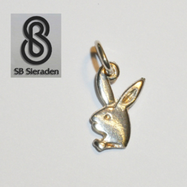 Zilveren PLAYBOY BUNNY als bedel of Charm