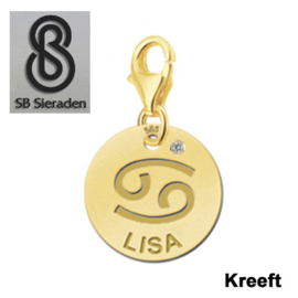 Karabijnslot - BEDEL-Sterrenbeeld- 14 krt goud met luxe Zirconia