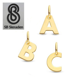 Gouden letter bedel 6mm - Hanger