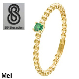 14 krt gouden Geboorte steen ring. HANDGEMAAKT