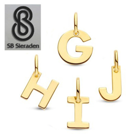 Gouden letter bedel 6mm - Hanger