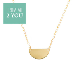Ketting met glimmende HALVE MAAN - From Me To You - Goldfilled-14k
