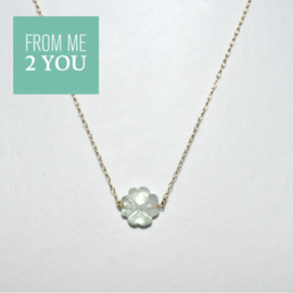 Ketting met LICHTGROEN Fluoriet - From Me To You - Goldfilled-14k