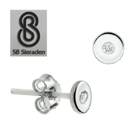 Oorknopjes klein rondje  Echt zilver met zirconia's