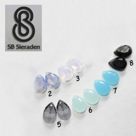Titanium Oorhangers met kristallen druppels .