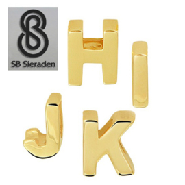 Gouden letter bedel - Hanger - schuifbedel