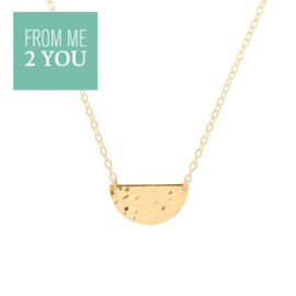 Ketting met gehamerde HALVE MAAN - From Me To You - Goldfilled-14k