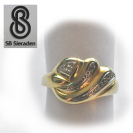 14krt  geel gouden ring met DIAMANT