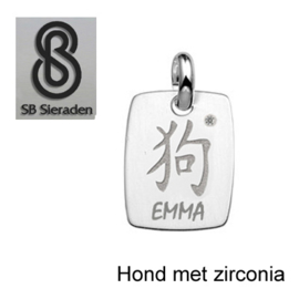Chinees sterrenbeeld met zirconia - handgemaakt van Echt zilver.