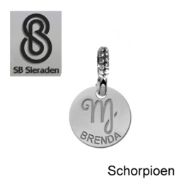 SCHUIFBEDEL-Sterrenbeeld- ECHT Zilver 925