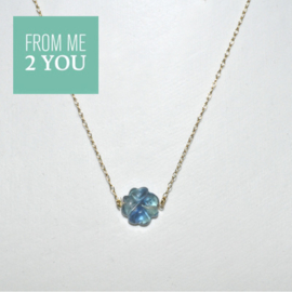 Ketting met BLAUWGROEN Fluoriet - From Me To You - Goldfilled-14k