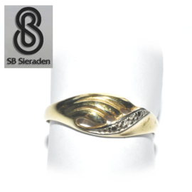 14krt  geel gouden ring met DIAMANT