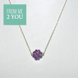 Ketting met PAARS Fluoriet - From Me To You - Goldfilled-14k