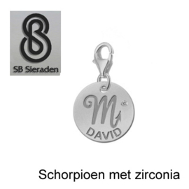 Karabijn BEDEL met zirconia -Sterrenbeeld- ECHT Zilver 925