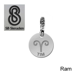 SCHUIFBEDEL-Sterrenbeeld- ECHT Zilver 925