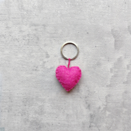 Keyring heart pink SET 10