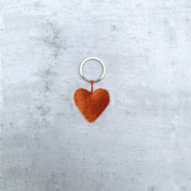 Keyring heart oranje SET 10