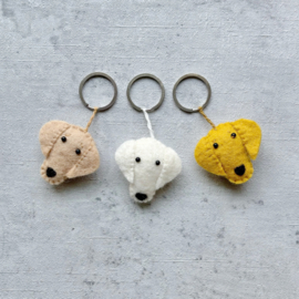 Keyring dog creme  SET 3