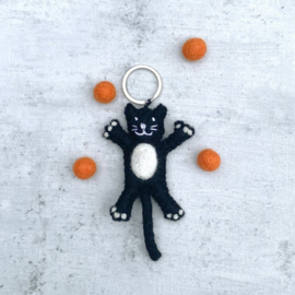 Keyring cat black  SET 3