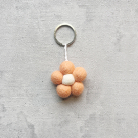 Keyring Flower salmon/white SET 10