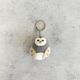 Keyring uil grijs