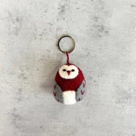 Keyring owl aubergine SET 3