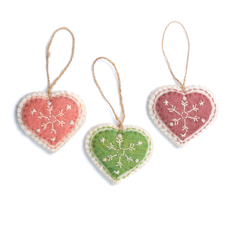 Kerst hartje (set 3 kleuren)