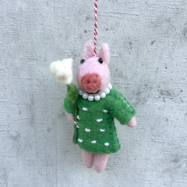 Kerstvarkentje groen (set 3)