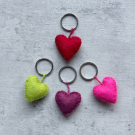 Keyring heart bordeaux SET 10