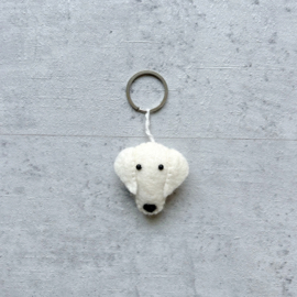 Keyring dog white  SET 3