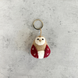 Keyring uil crème