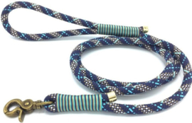 Hondenlijn touw (Donker blauw-Turquoise-Bruin)