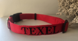 Halsband Nylon Rood (incl borduring naar wens)