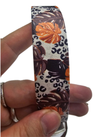 Biothane halsband Herfst bloem