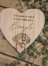 Houten hart Beagle
