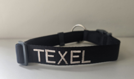 Halsband Nylon Zwart (incl borduring naar wens)