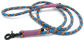 Hondenlijn touw (blauw-Oranje-Zwart)