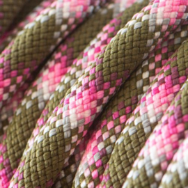 Hondenlijn touw (Olijfgroen-Roze-Licht roze)